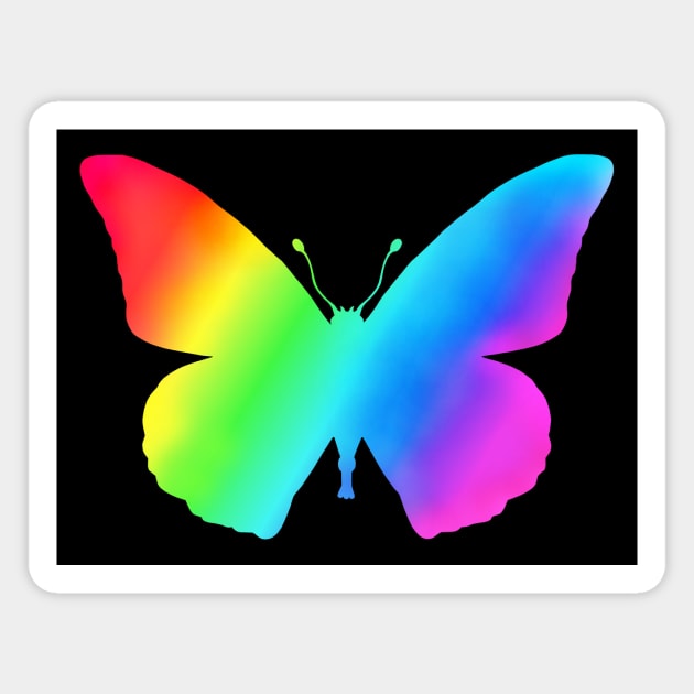 Rainbow Butterfly Silhouette Magnet by Art by Deborah Camp